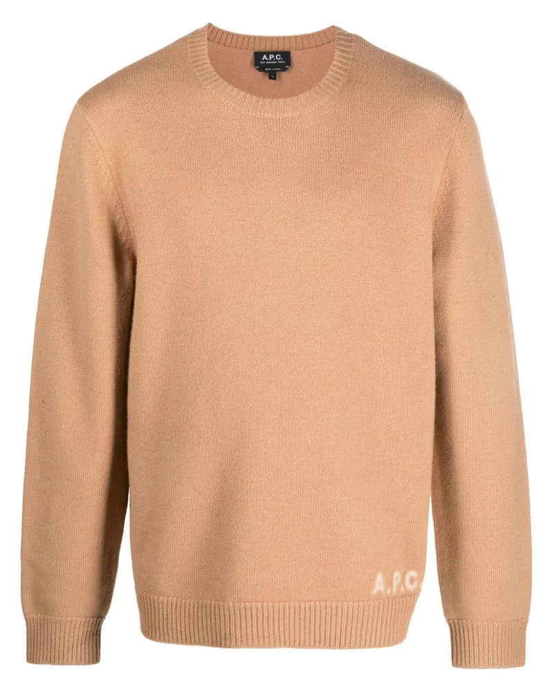 A.P.C. Edward Pullover mit Logo-Print - Braun Braun