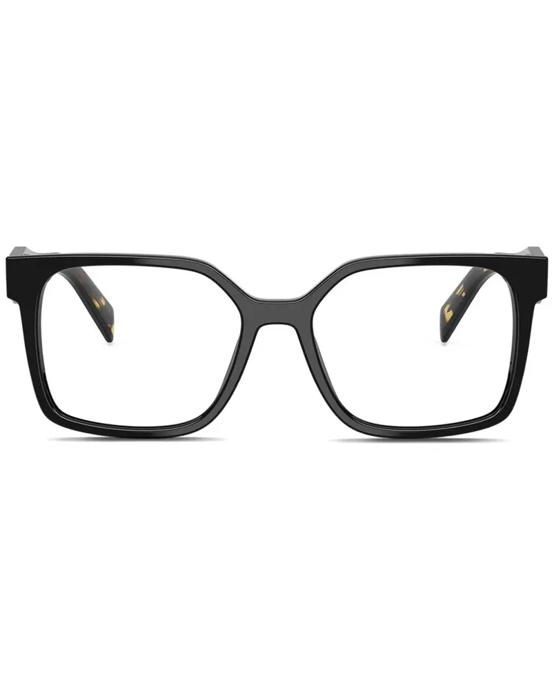 Prada Brille mit eckigem Gestell - Schwarz Schwarz