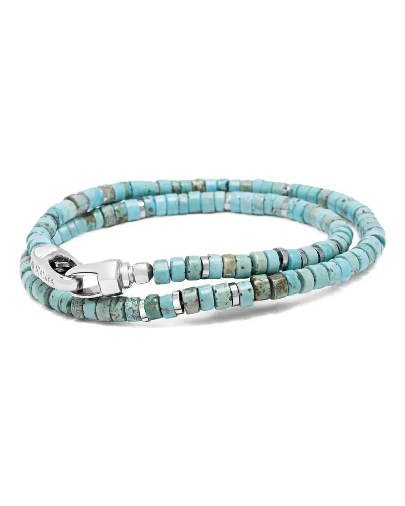 Nialaya Heishi Wickelarmband - Blau Blau