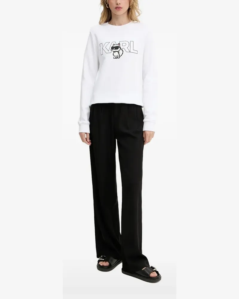 Karl Lagerfeld Sweatshirt mit Logo-Print - Weiß Weiß