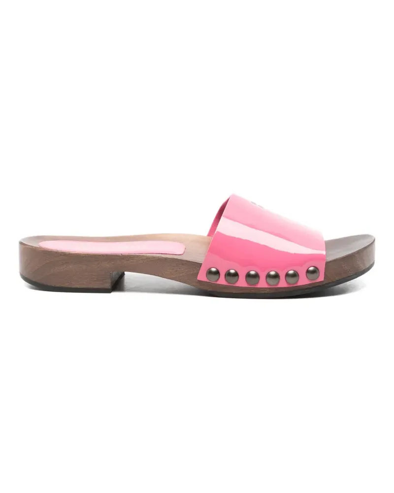 Miu Miu logo-print flat sandals - Rosa Rosa