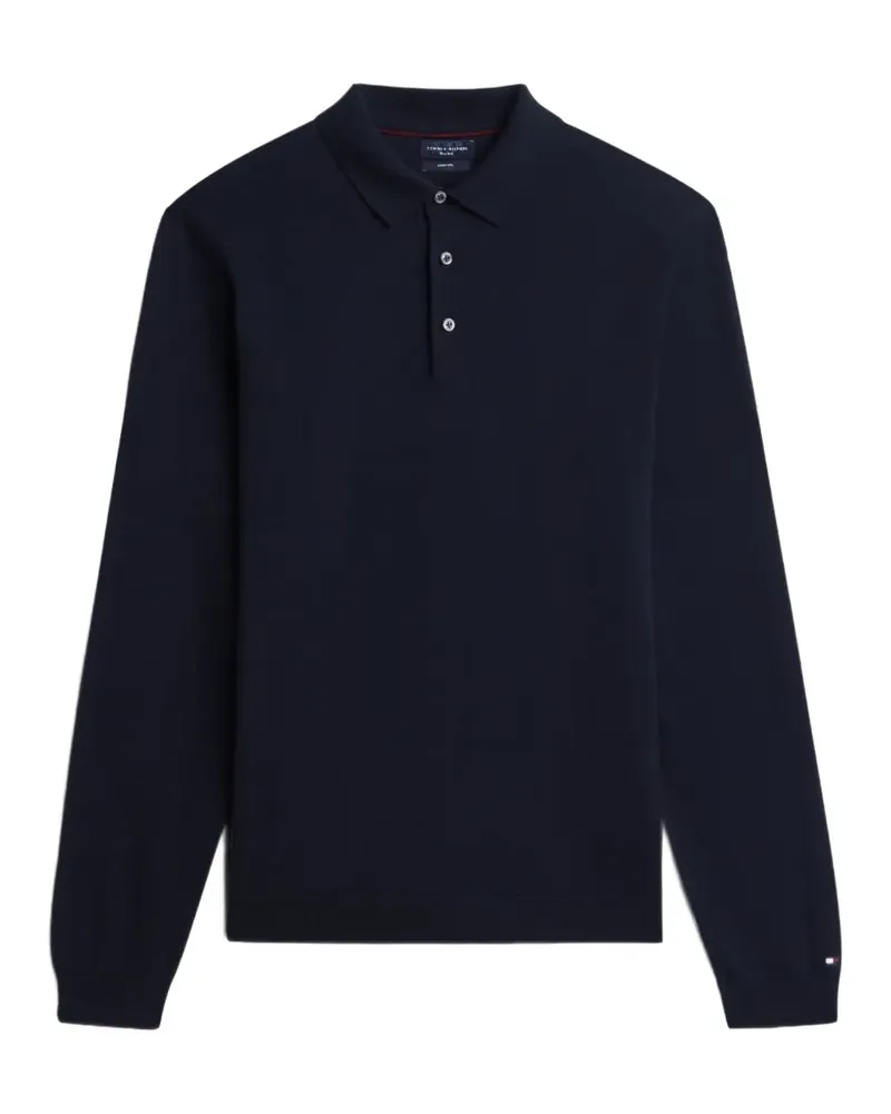 Tommy Hilfiger Langärmeliges Poloshirt - Blau Blau