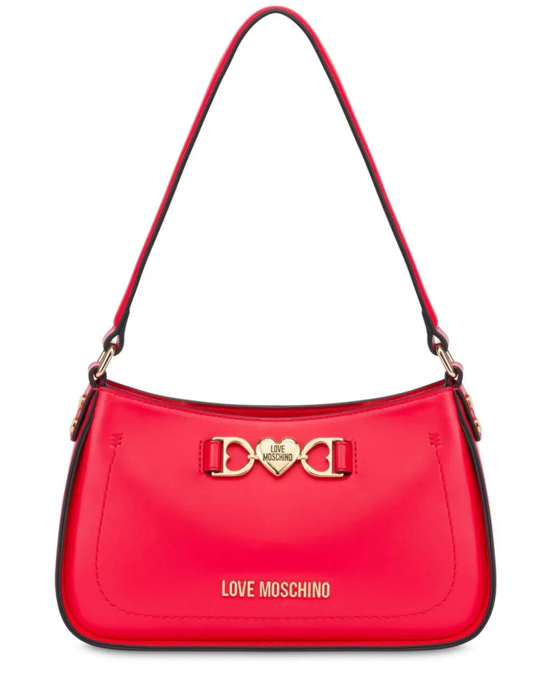 Moschino Schultertasche mit Logo - Rot Rot