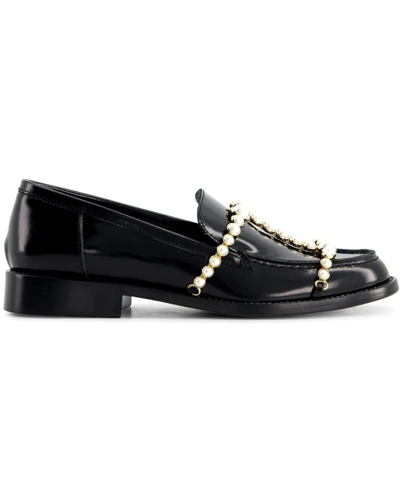 Giambattista Valli Loafer mit Perlen - Schwarz Schwarz