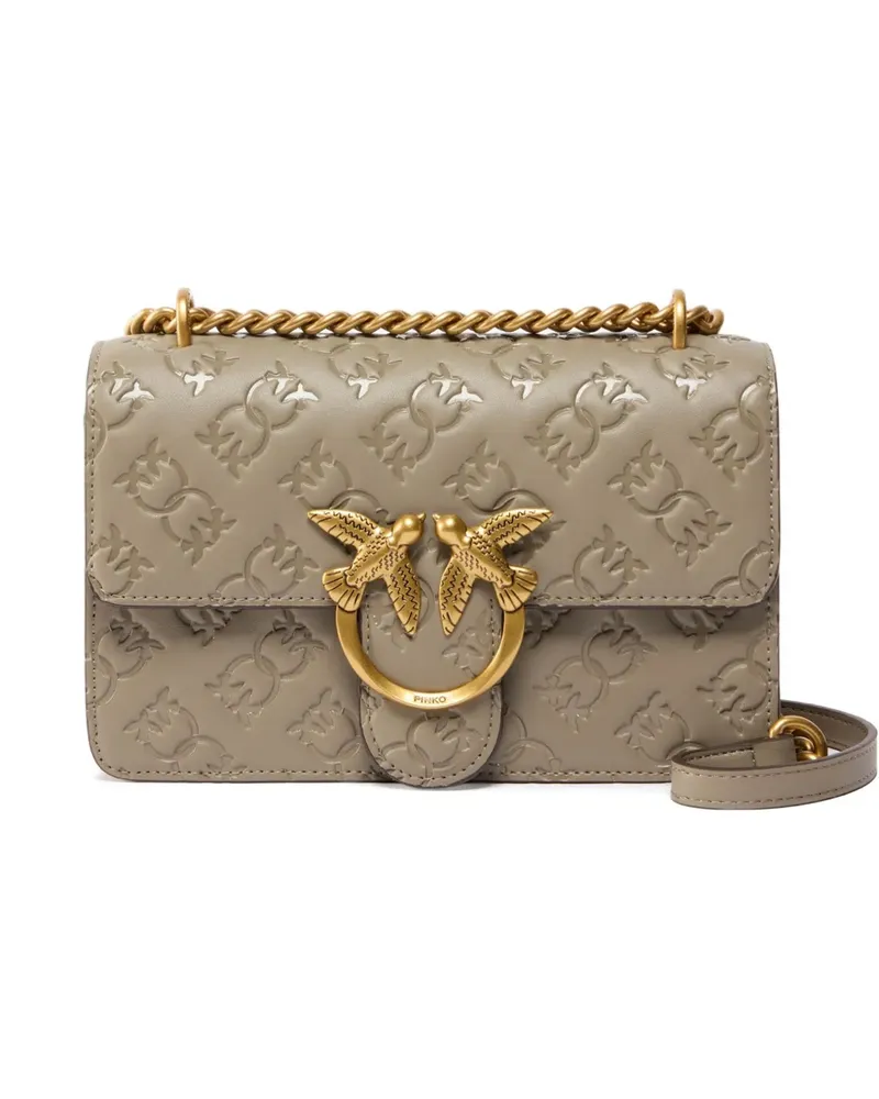 Pinko Mini Love Bag Umhängetasche mit Prägung - Braun Braun