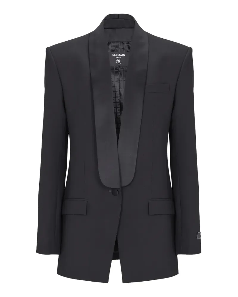 Balmain Sakko mit Schalrevers - Schwarz Schwarz