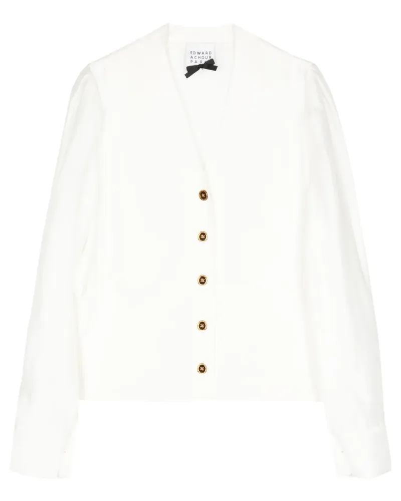 Edward Achour Cardigan mit V-Ausschnitt - Weiß Weiß