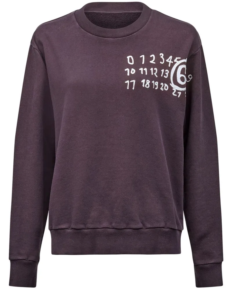Maison Margiela Sweatshirt mit Nummern-Print - Violett Violett