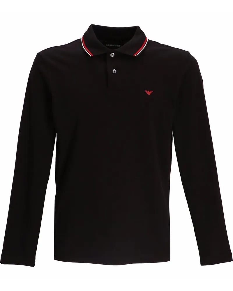 Emporio Armani Poloshirt mit Logo-Stickerei - Schwarz Schwarz