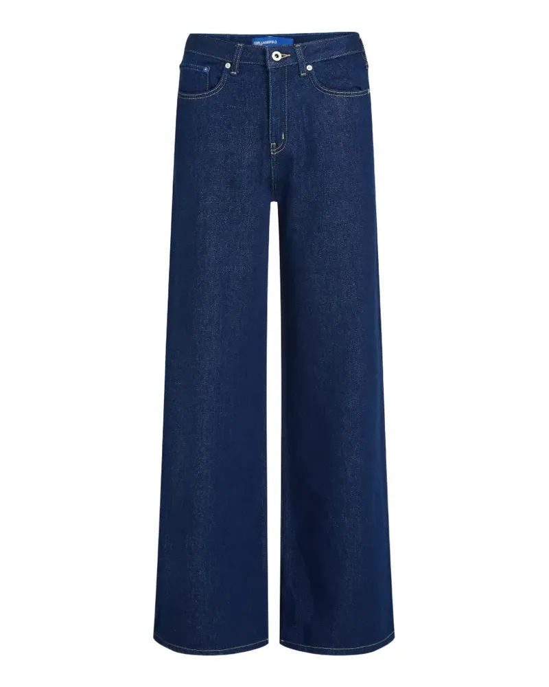 Karl Lagerfeld High-Waist-Jeans mit weitem Bein - Blau Blau