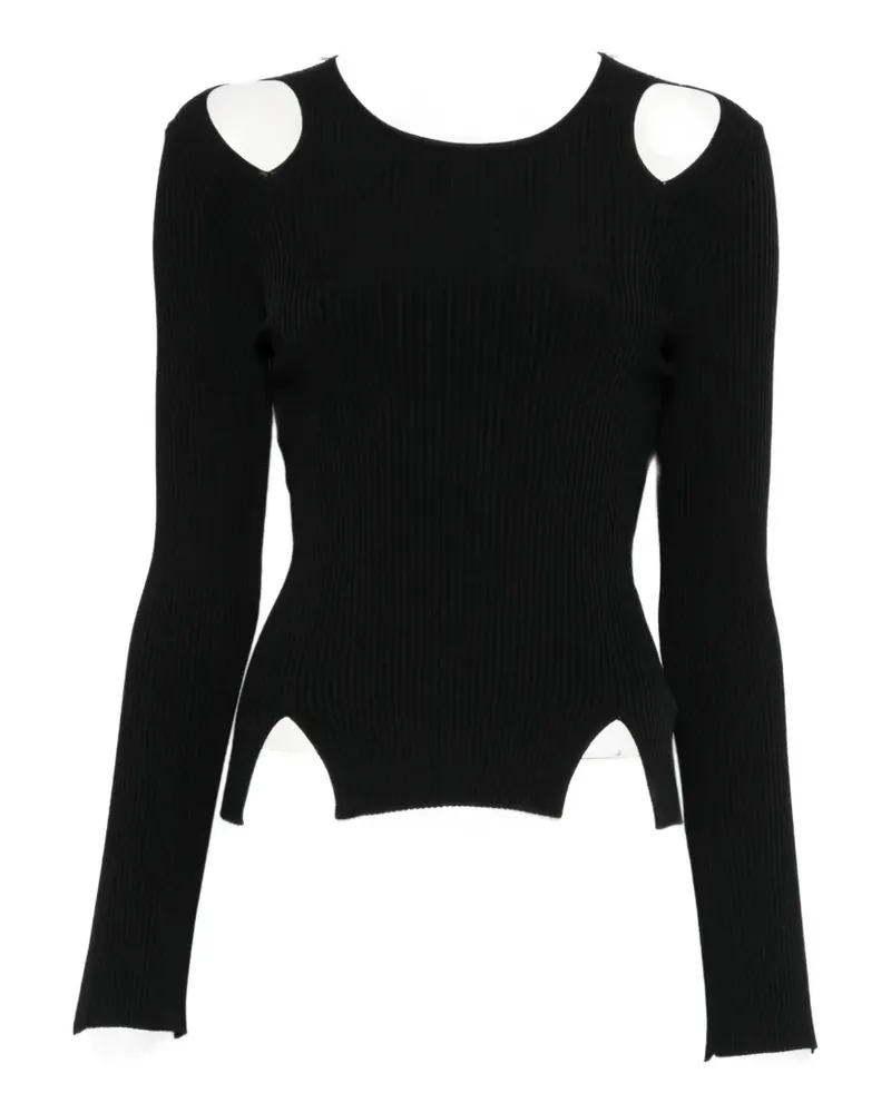 Roberto Collina cut-out ribbed-knit top - Schwarz Schwarz