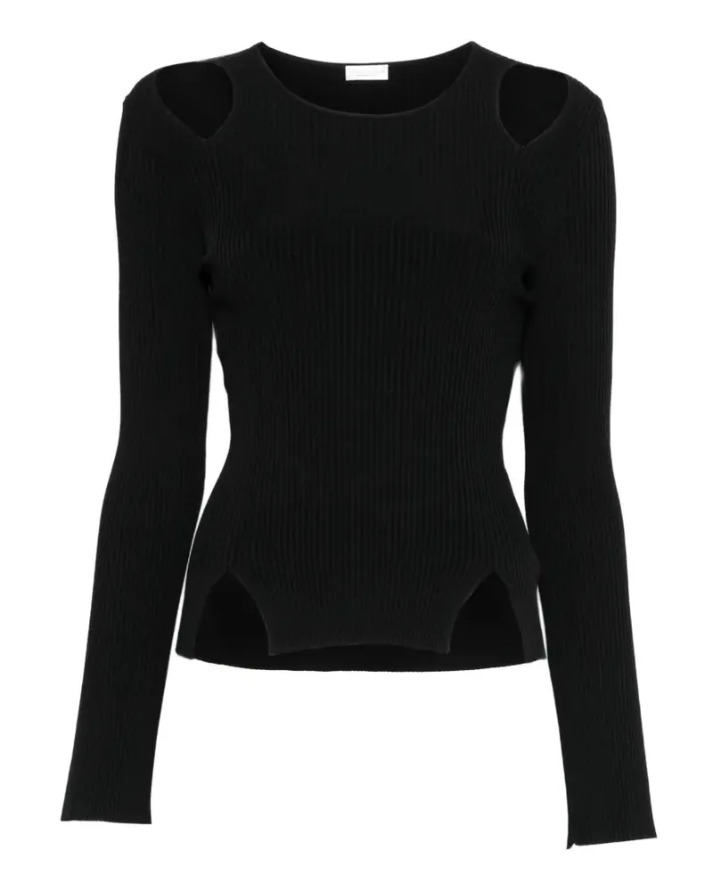 Roberto Collina cut-out ribbed-knit top - Schwarz Schwarz
