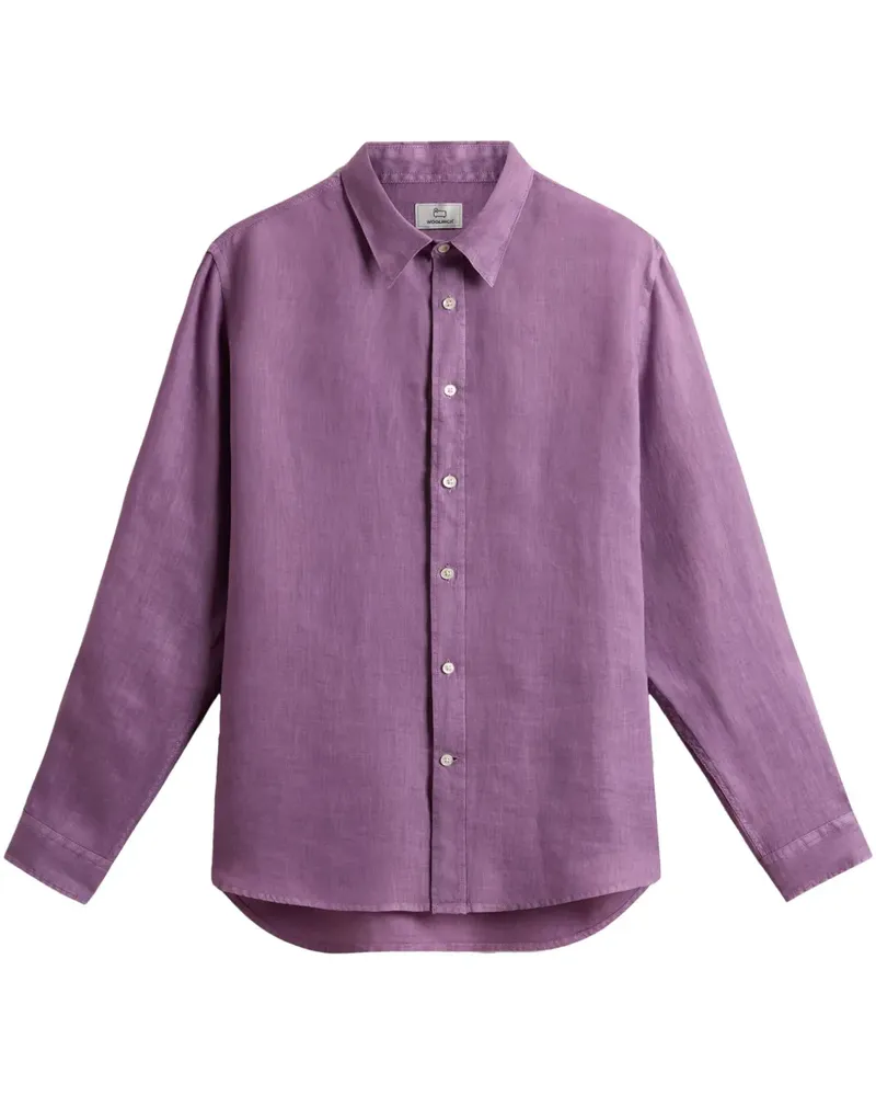 Woolrich Hemd aus Leinen - Violett Violett