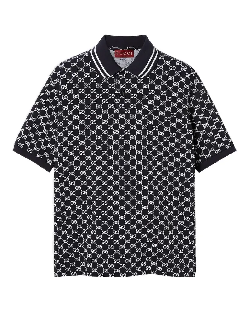 Gucci Poloshirt mit GG-Jacquard - Schwarz Schwarz