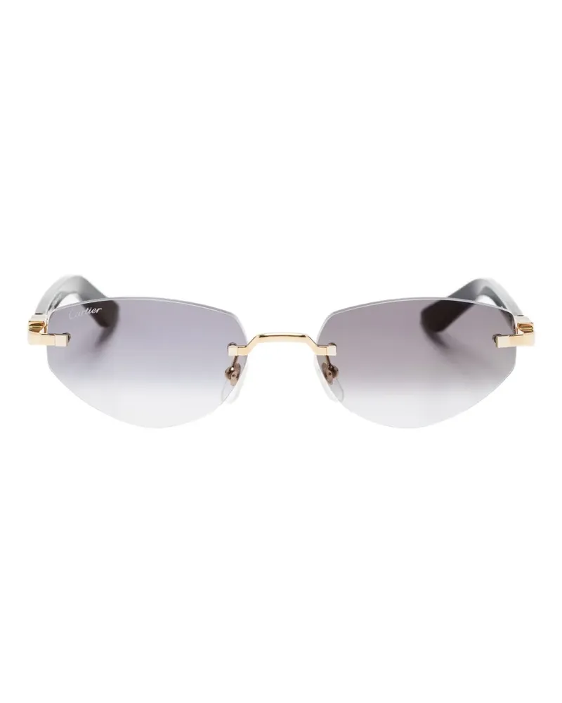 Cartier Sonnenbrille mit geometrischem Gestell - Schwarz Schwarz