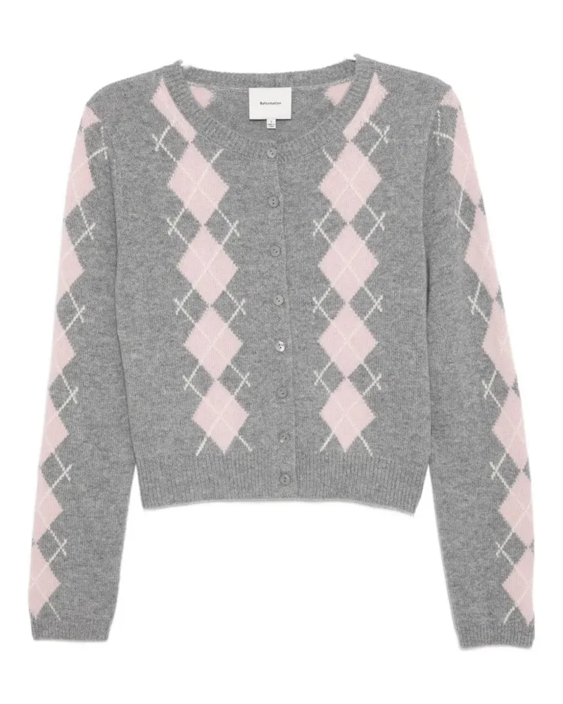 Reformation CLARA Cardigan aus Kaschmir - Grau Grau