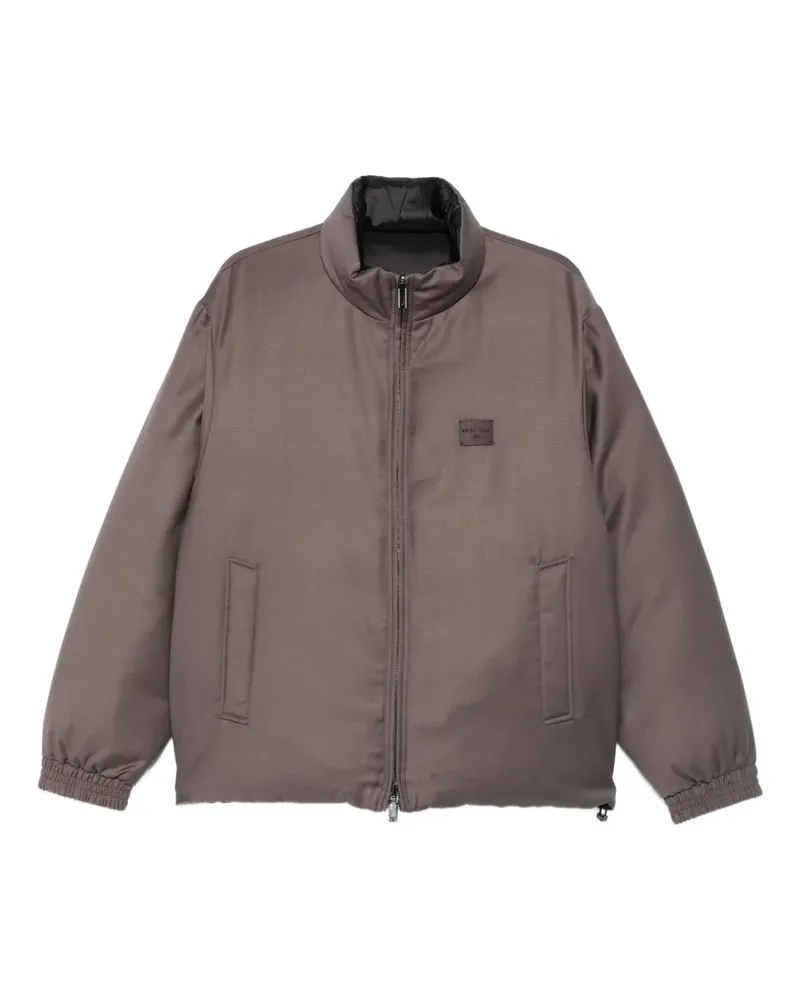 Emporio Armani Gefütterte Jacke mit Logo-Patch - Grau Grau
