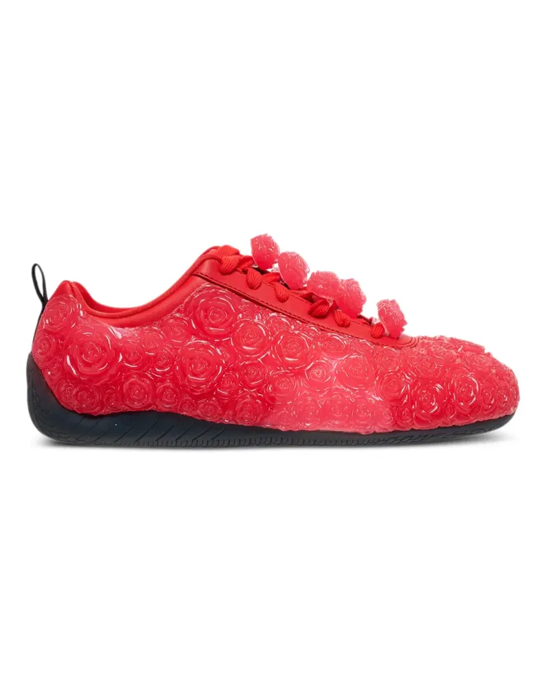 Noir Kei Ninomiya floral-embellished lace-up sneakers - Rot Rot