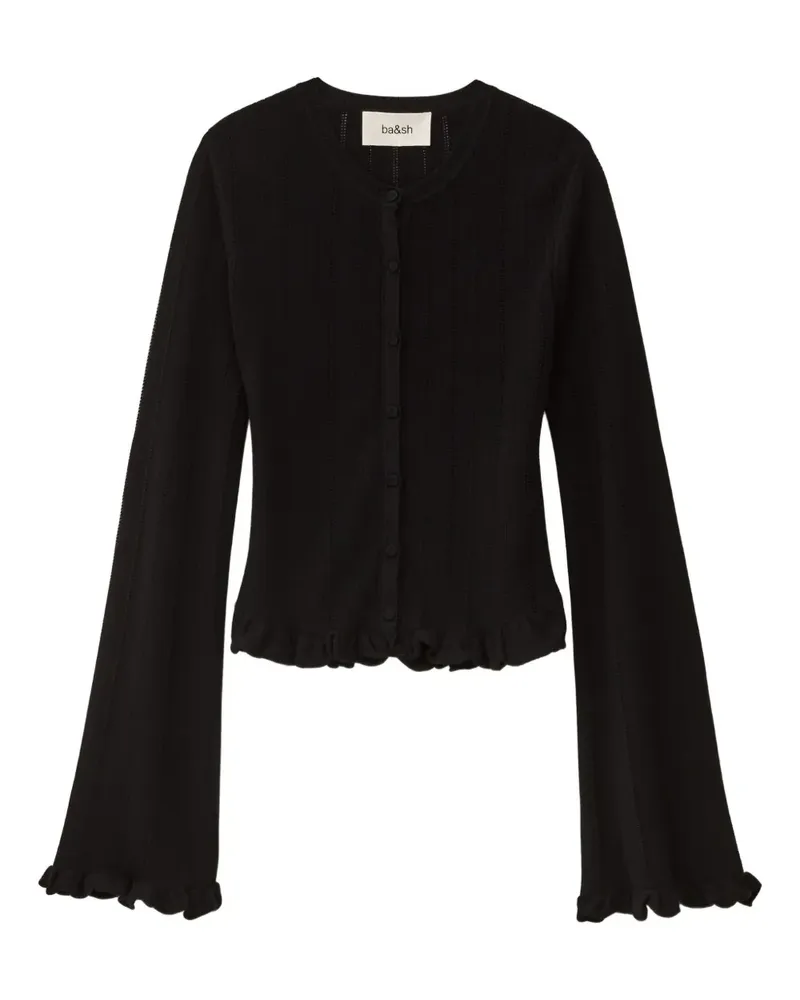 ba&sh Gerüschter Vitis Cardigan - Schwarz Schwarz