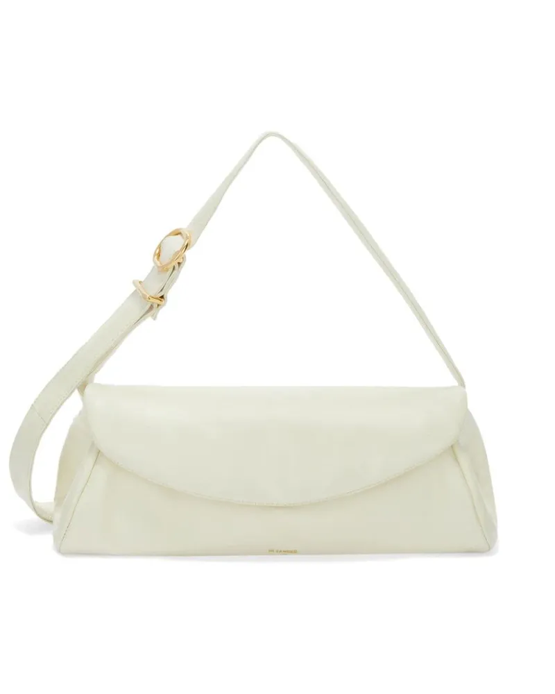 Jil Sander Cannolo Grande Schultertasche - Weiß Weiß