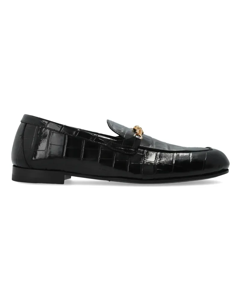 Versace chain embossed leather loafers - Schwarz Schwarz