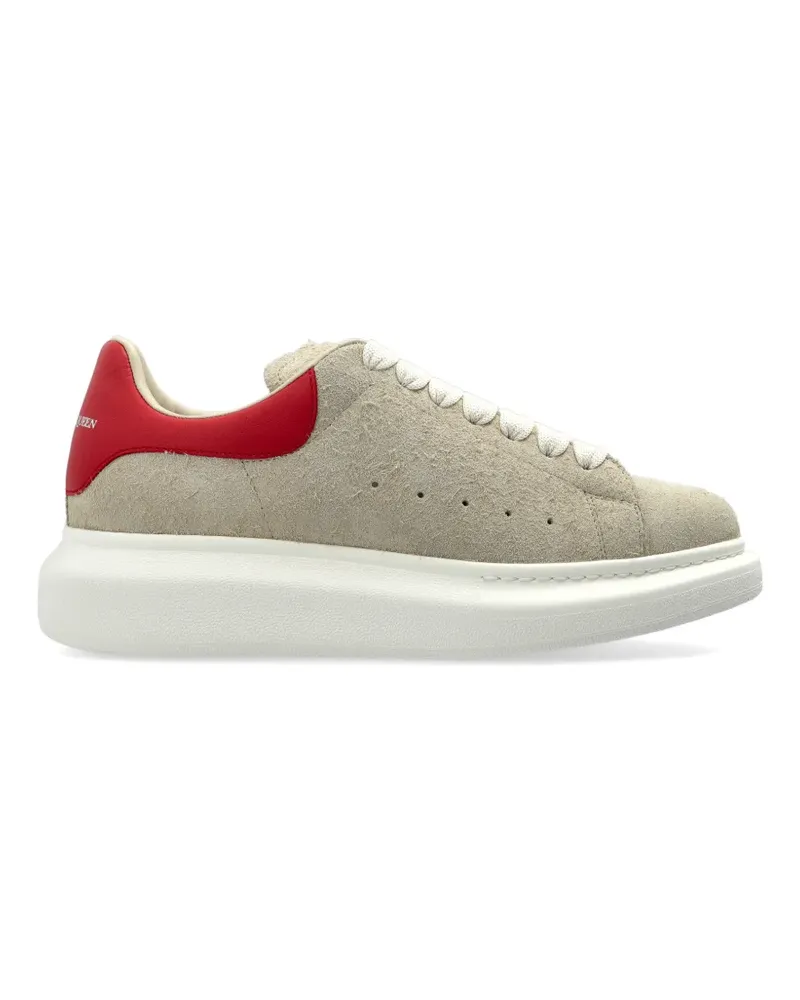 Alexander McQueen Oversized lace-up suede sneakers - Nude Nude