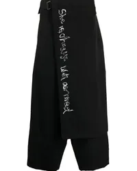 Yohji Yamamoto Gewickelte Cropped-Hose Schwarz