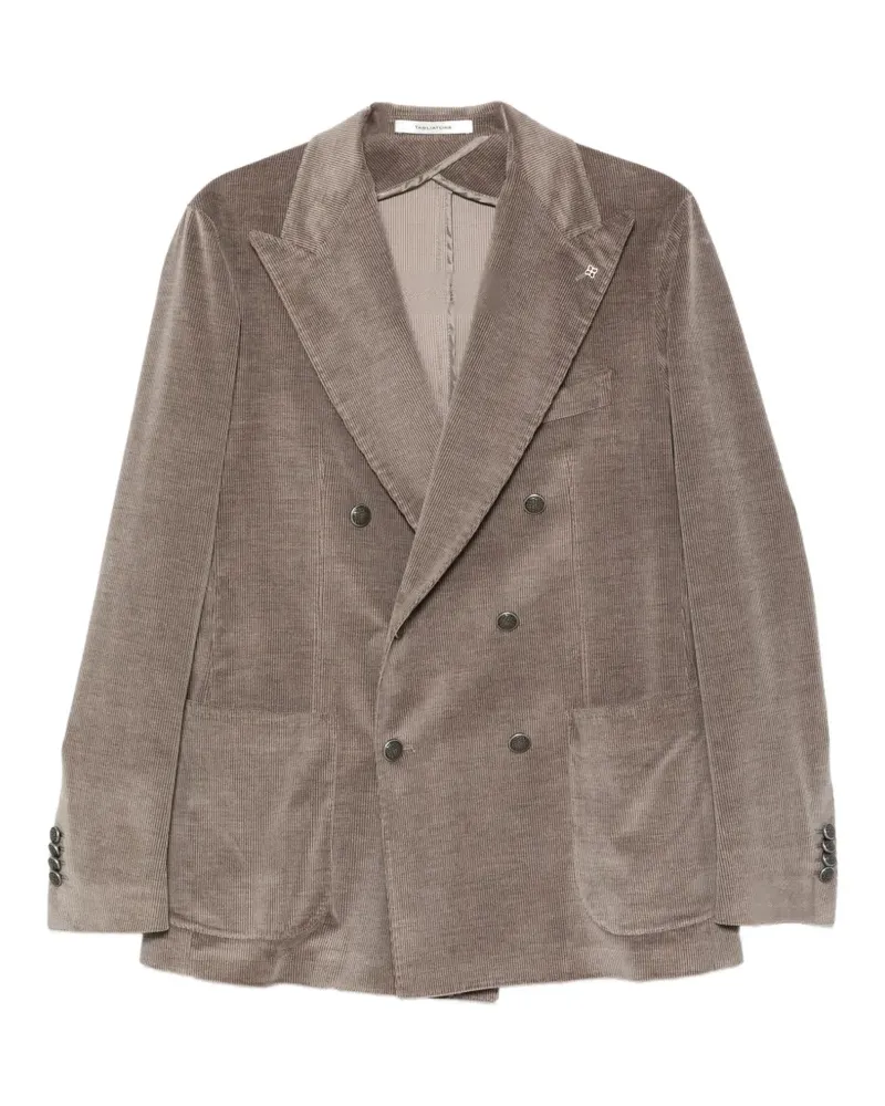 Tagliatore Doppelreihige Giacca Cordjacke - Grau Grau