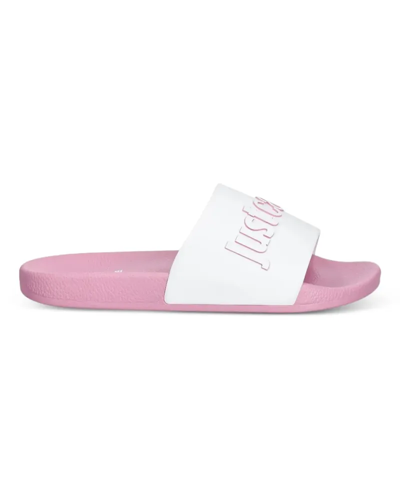Just Cavalli logo-embossed slides - Weiß Weiß