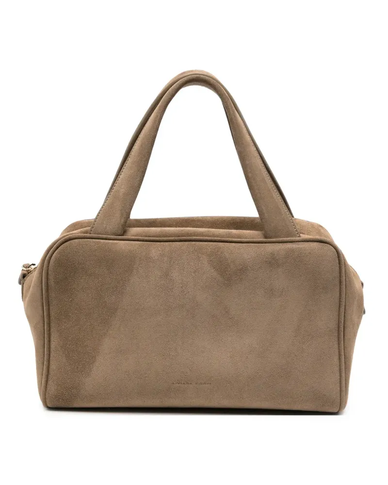 Liviana Conti Tote Bag aus Wildleder mit Henkel - Nude Nude