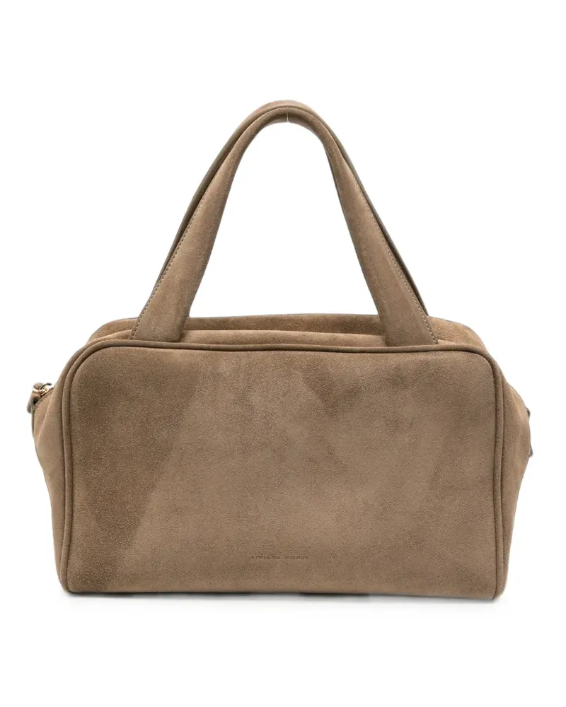 Liviana Conti suede top-handle tote bag - Nude Nude