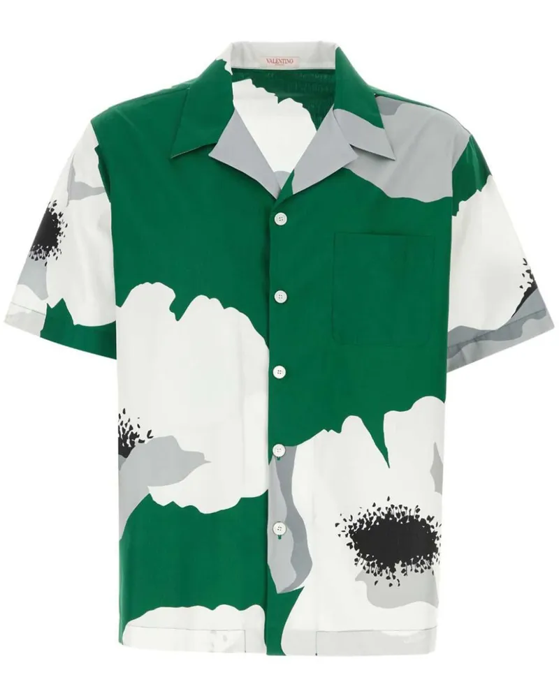 Valentino Garavani Bowlinghemd mit Blumen-Print - Grün Grün