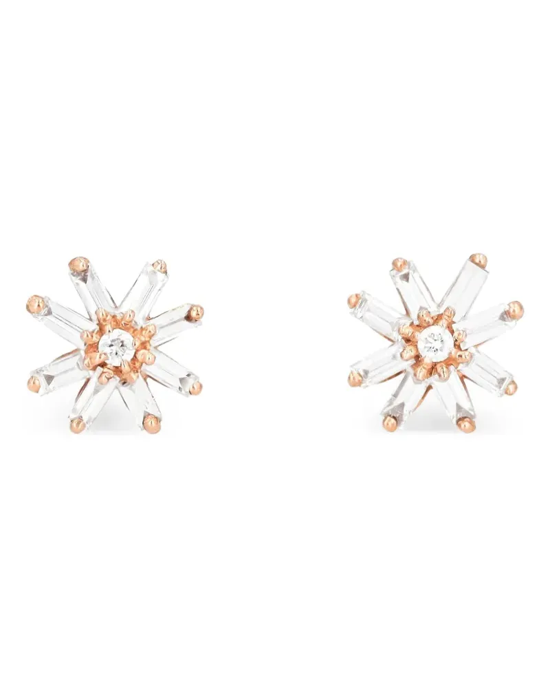 Suzanne Kalan Kleine 18kt Starburst Rotgoldohrstecker mit Diamanten Gold