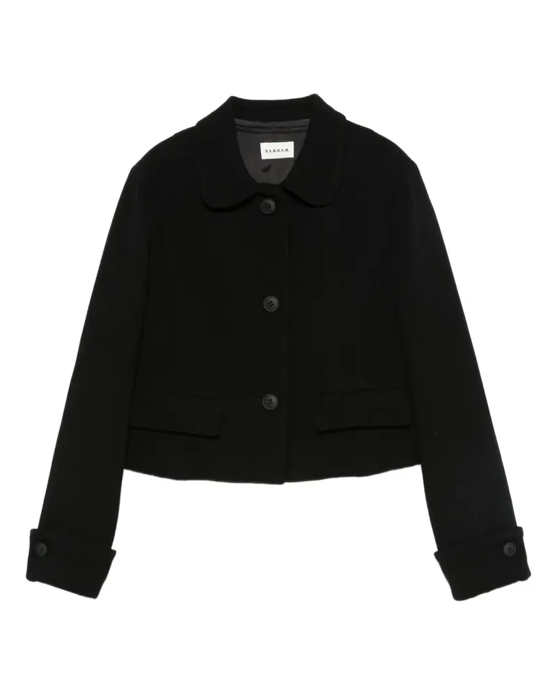 P.A.R.O.S.H. P.A.R.O H. Geknöpfte Jacke mit Bubikragen - Schwarz Schwarz
