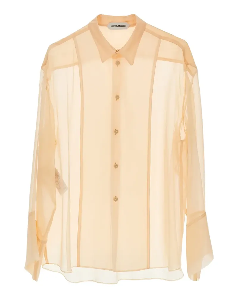 Alberta Ferretti sheer silk blouse - Nude Nude