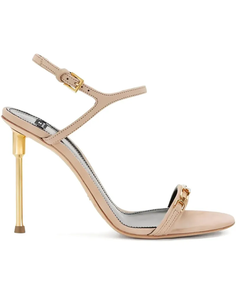 Elisabetta Franchi Jewel Sandalen mit Design-Absatz - Nude Nude