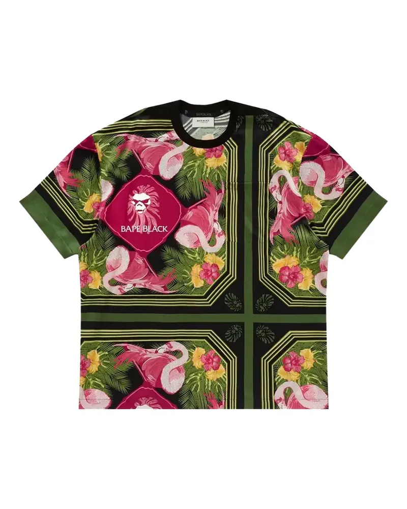 BAPE T-Shirt mit Flamingo-Print - Schwarz Schwarz