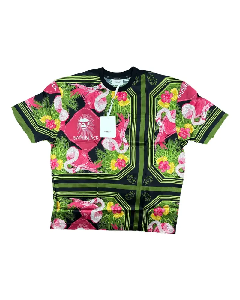BAPE flamingo-print T-shirt - Schwarz Schwarz