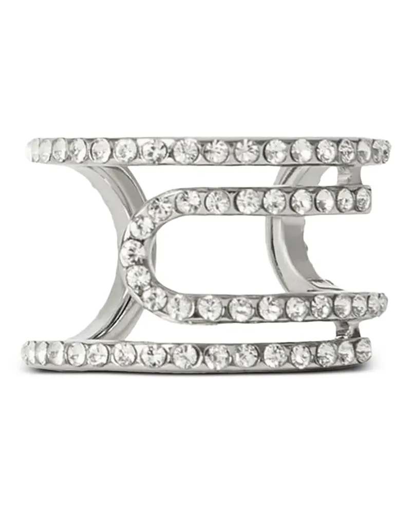 OFF-WHITE Paperclip Ring mit Strass - Silber Silber