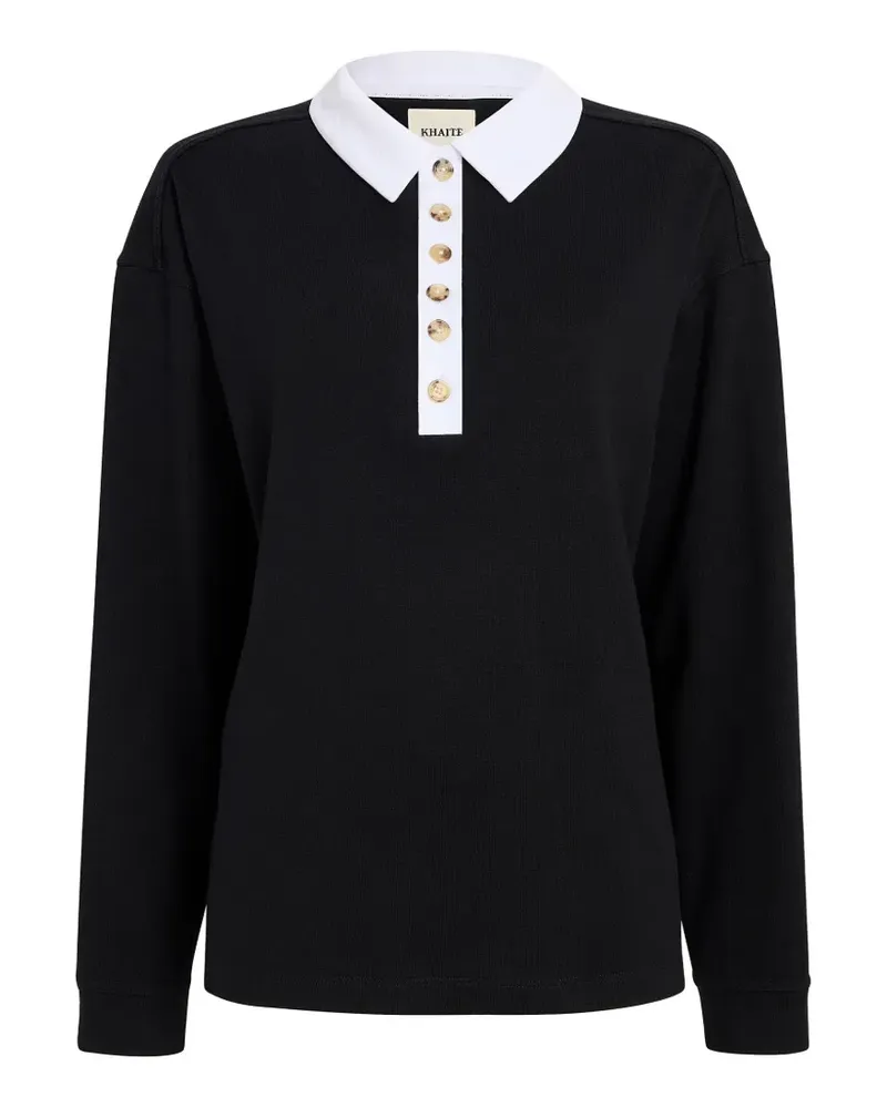 KHAITE Faithful Poloshirt mit Knopfleiste - Schwarz Schwarz