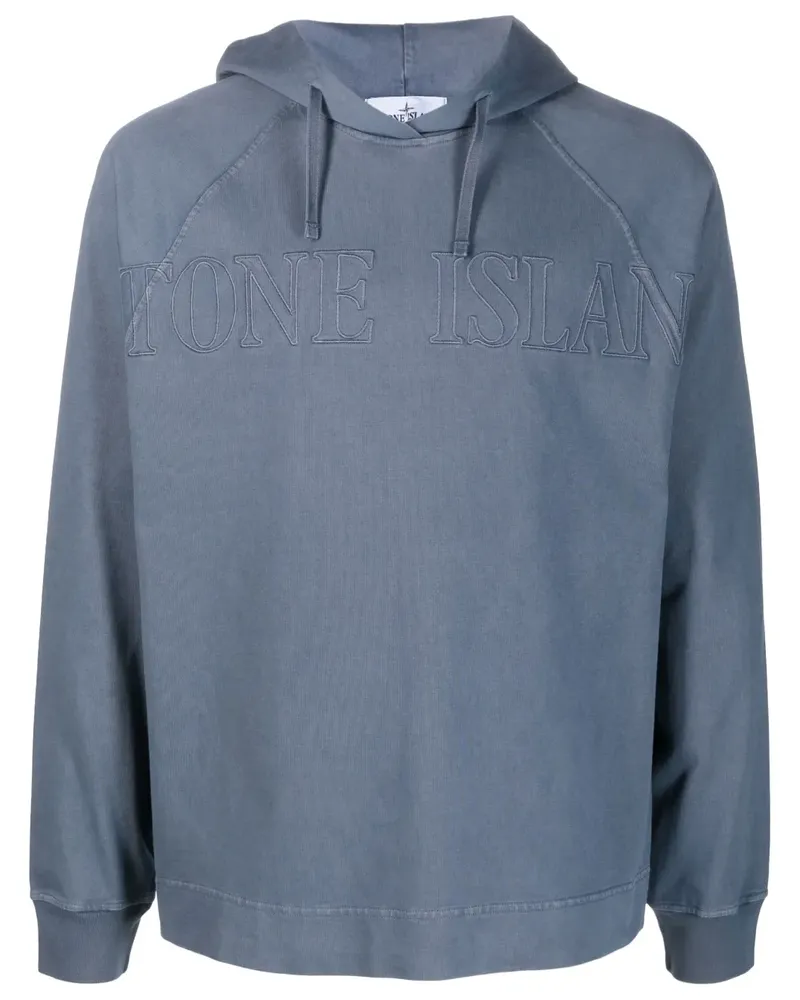 Stone Island Hoodie mit Logo-Print - Blau Blau