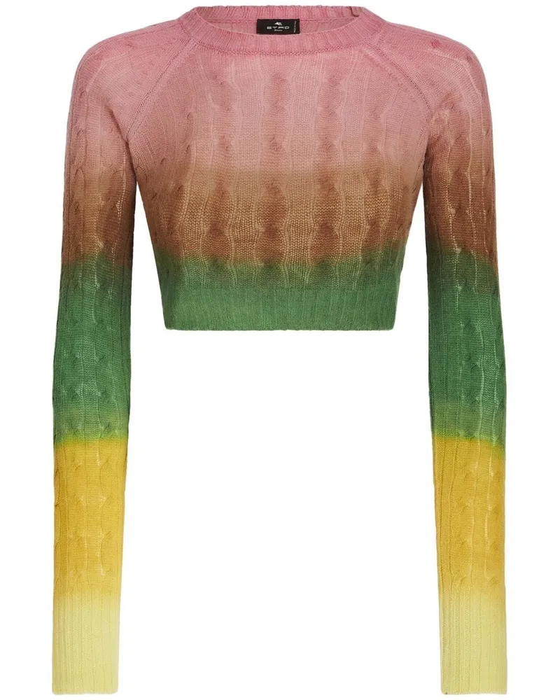 Etro Cropped-Pullover mit Zopfmuster - Rosa Rosa