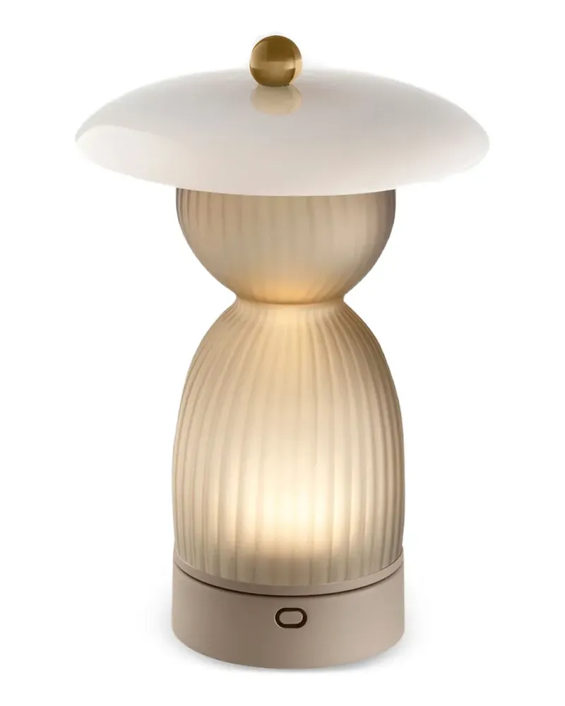 NasonMoretti Jingasa Tischlampe aus geripptem Glas - Nude Nude