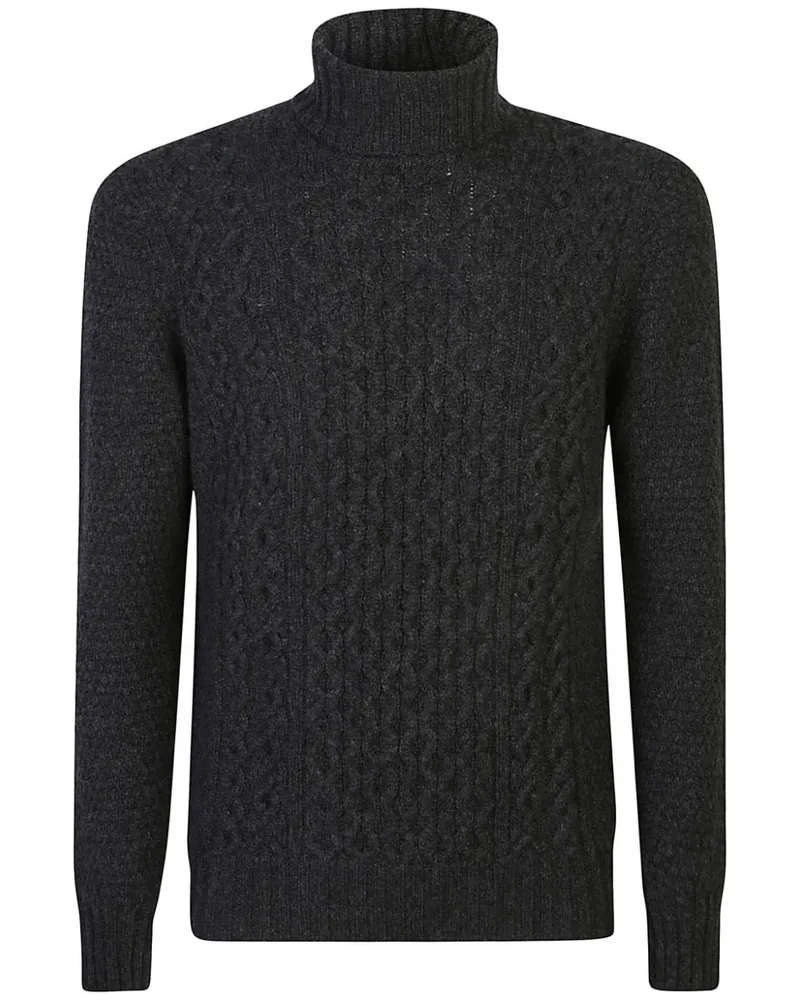 Drumohr  Pullover mit Zopfmuster - Schwarz Schwarz