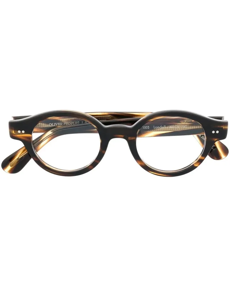 Oliver Peoples Brille mit rundem Gestell - Braun Braun