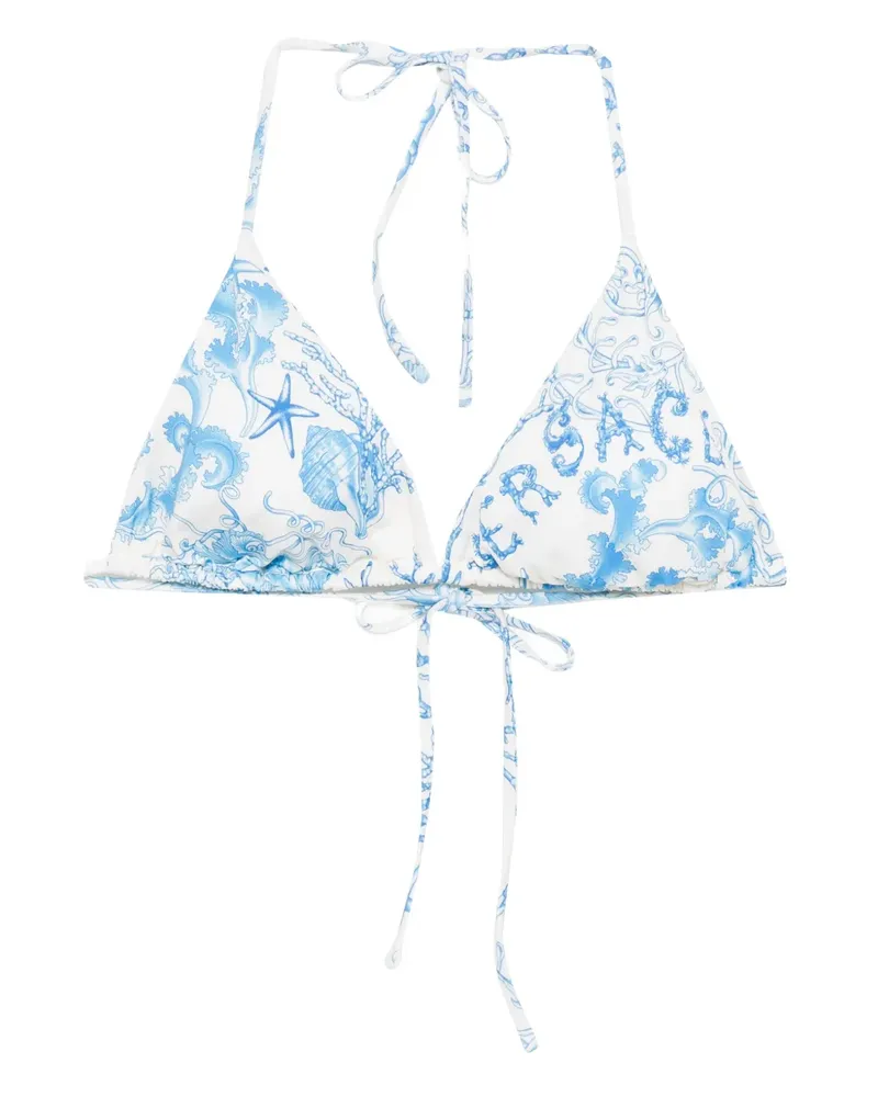 Versace Bikinioberteil mit grafischem Print - Weiß Weiß
