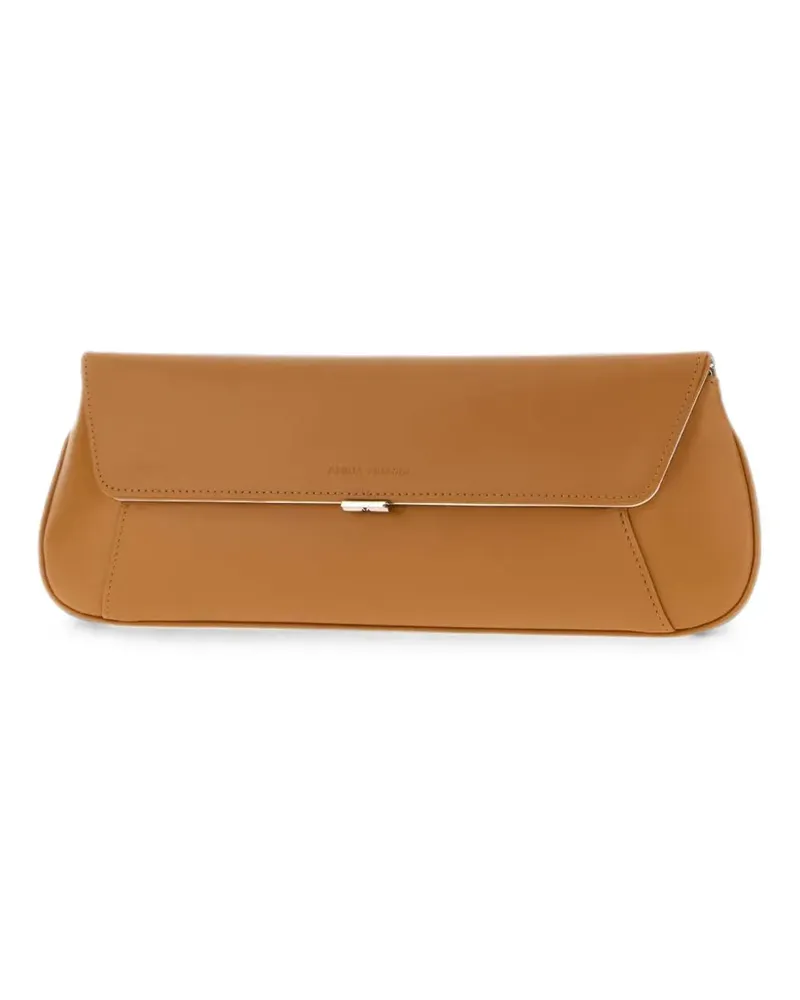 Amina Muaddi Ami Clutch mit Logo - Nude Nude