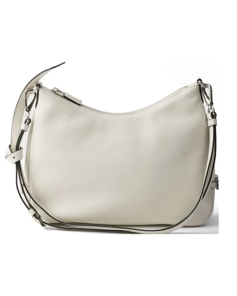 Prada Fold medium leather bag - Weiß Weiß