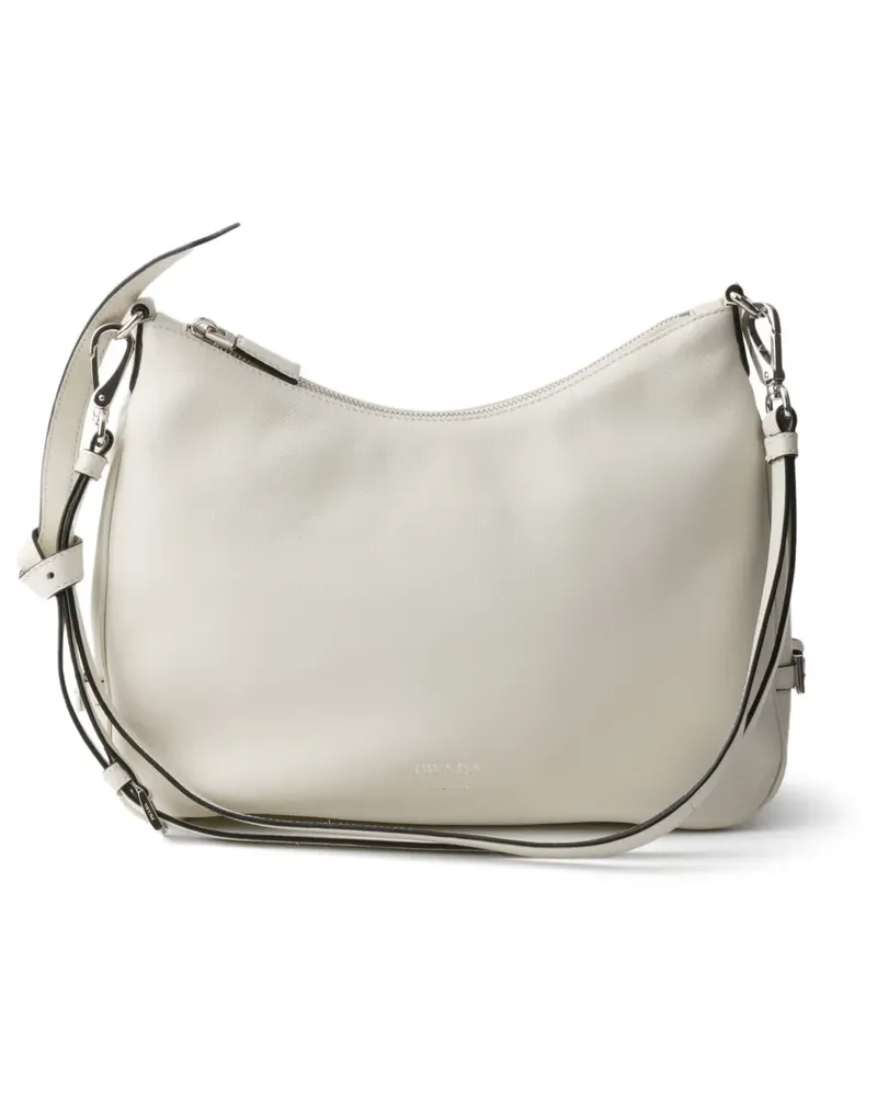 Prada Fold medium leather bag - Weiß Weiß