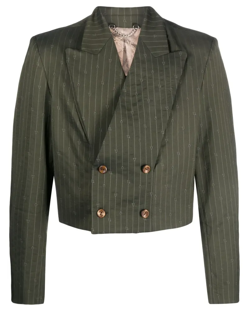 Charles Jeffrey Loverboy Blazer mit Nadelstreifen - Grün Grün